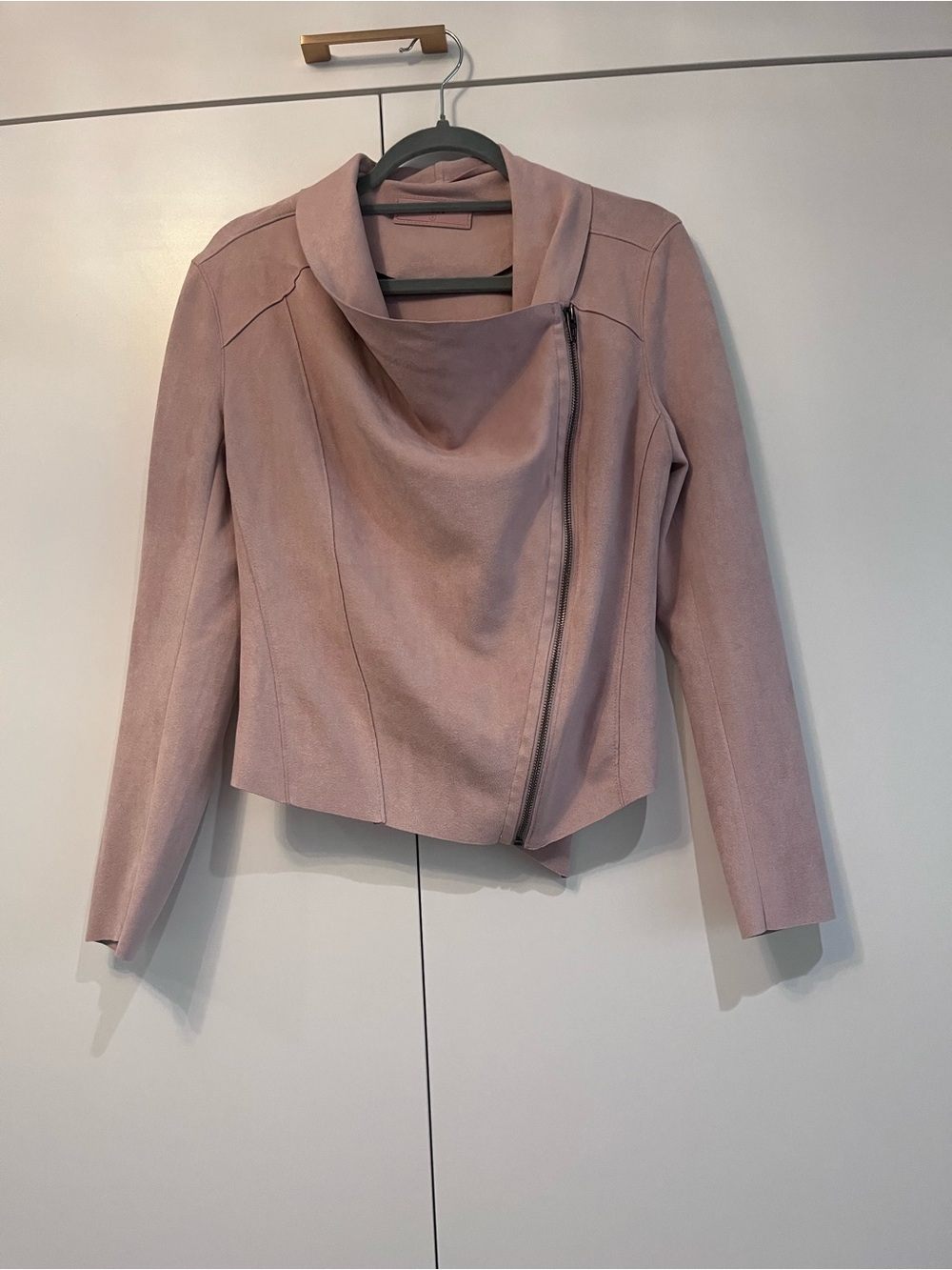 Blank NYC Dusty Pink Asymmetrical Zip Jacket